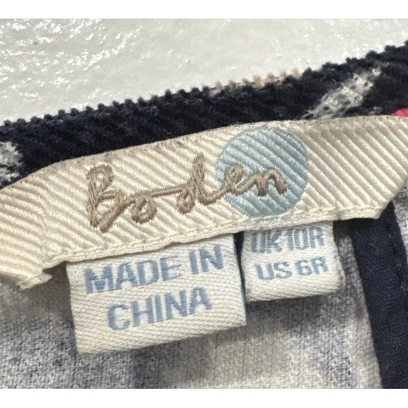 BODEN Womens Christina Corduroy Novelty Swan Print Dress Size 6 6R Pockets - Picture 5 of 7